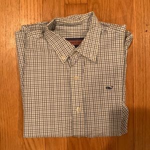 Blue and White Vineyard Vines Button Down Shirt